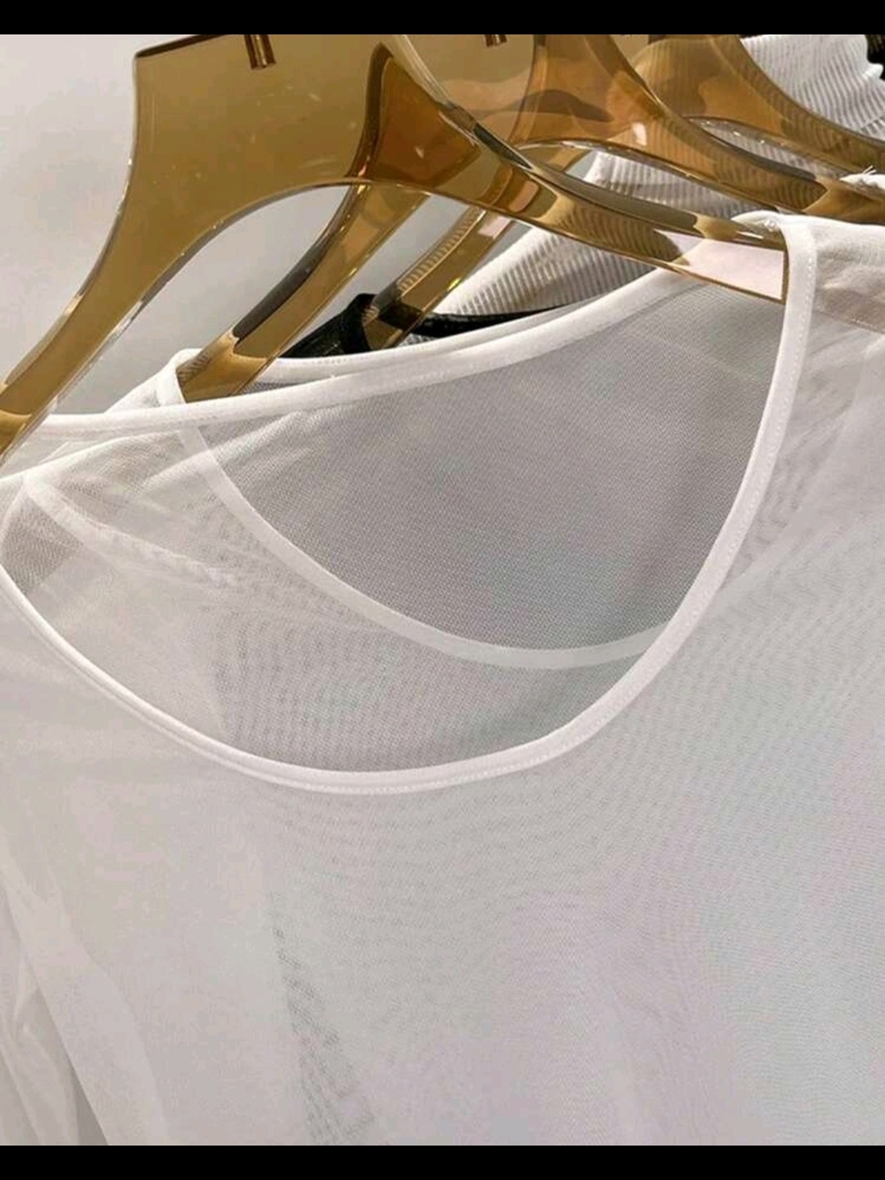 Women’s Sheer Long-Sleeve Mesh Top - White - Picture 4 of 5